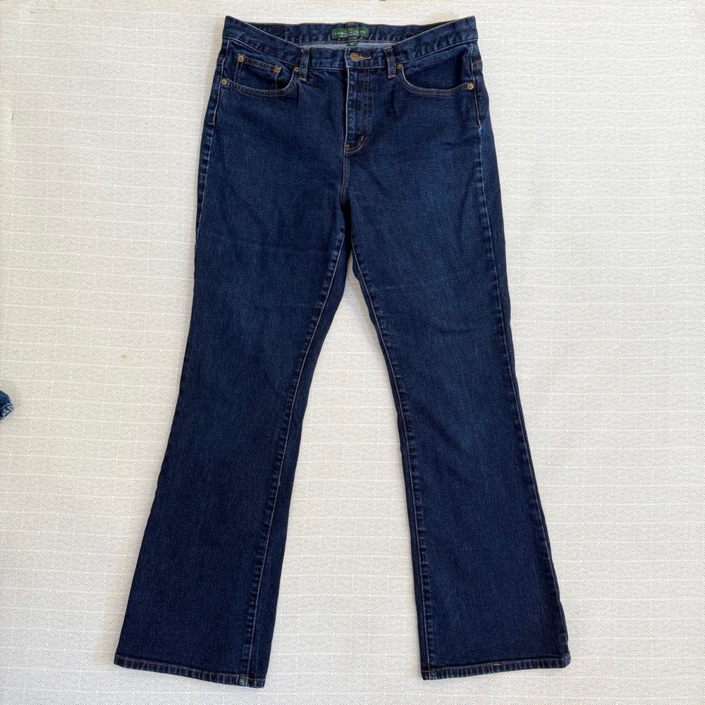 Lauren Ralph Lauren Jeans Co Womens 12 Classic Bootcut Indigo Blue Denim Jeans
